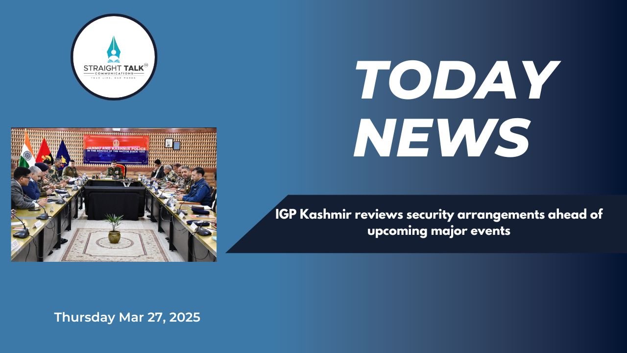 IGP Kashmir reviews security arrangements ahead of upcoming major events